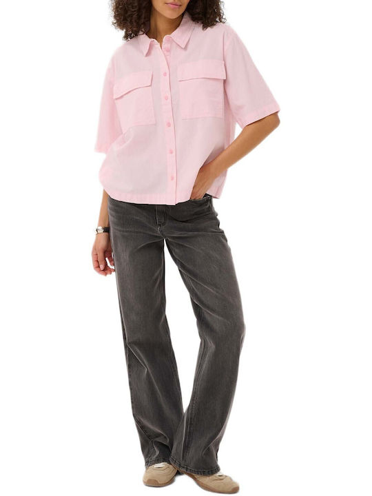 Kaffe Short Sleeve Women's Shirt Pink