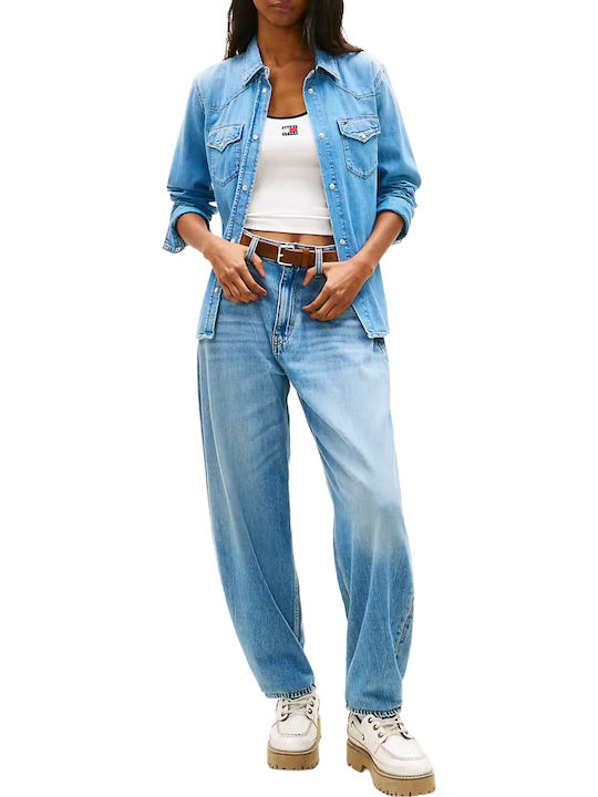 Μακρυμάνικο Γυναικείο Πουκάμισο Denim Light