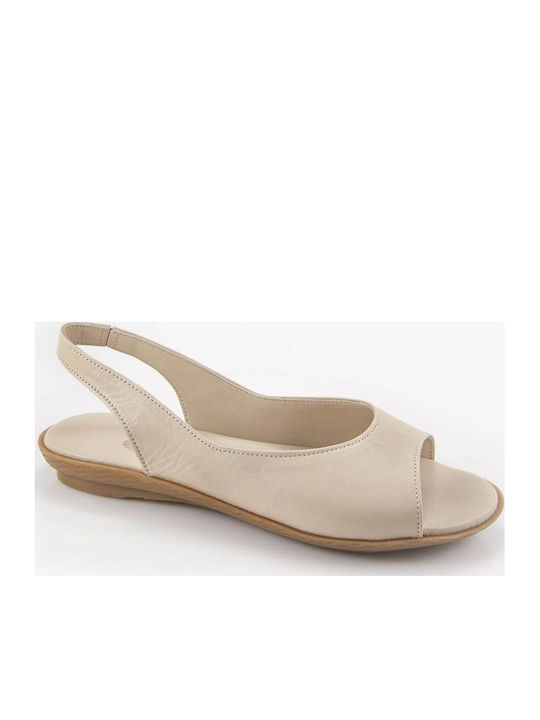 Leder Flache Sandalen für Damen Weiß
