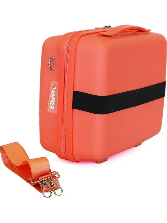 Amber Βαλίτσες Ταξιδιού Σκληρές Peachy Red με 4 Ρόδες Σετ 2τμχ