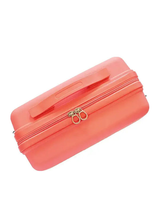Amber Βαλίτσες Ταξιδιού Σκληρές Peachy Red με 4 Ρόδες Σετ 2τμχ