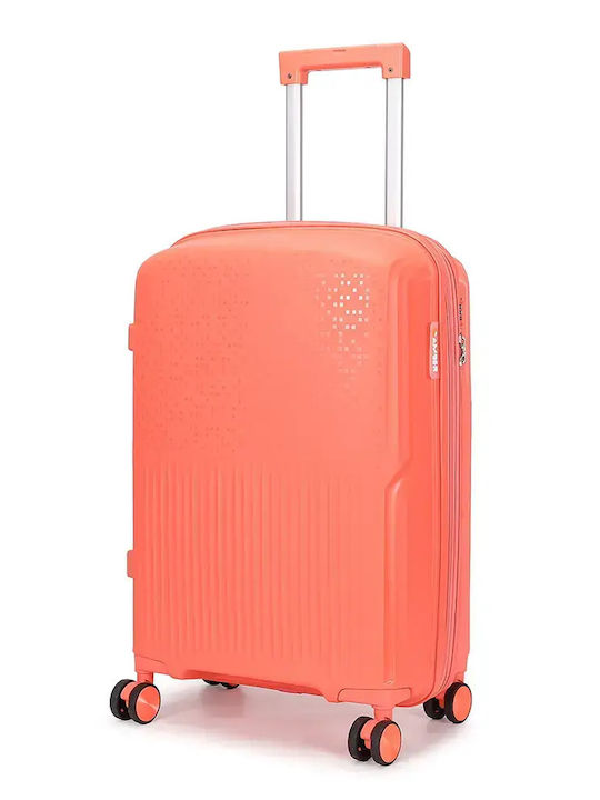 Amber Βαλίτσες Ταξιδιού Σκληρές Peachy Red με 4 Ρόδες Σετ 2τμχ