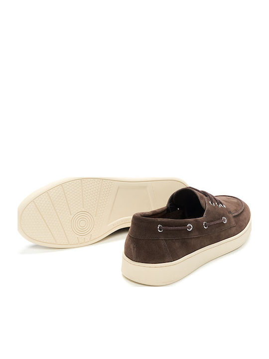 Wildleder Herren Bootsschuhe in Brauner Farbe