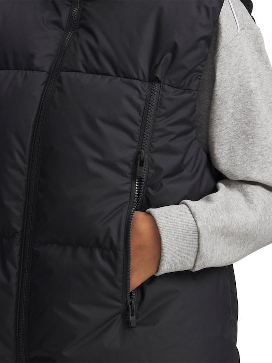 Jachetă Damă Puffer Fără Mâneci pentru Iarnă Neagră