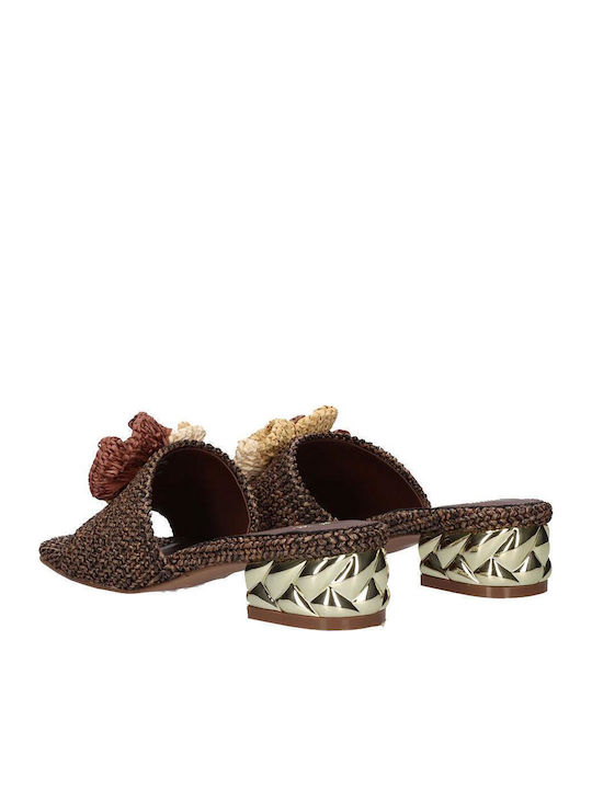 Katy Mules With Heel In Brown Colour