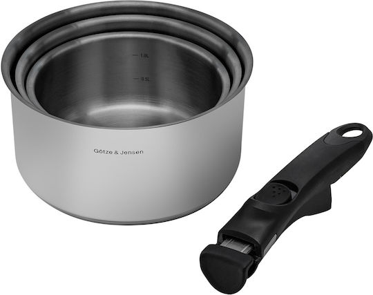 Götze&Jensen Royalty Line Töpfe Set aus Rostfreiem Stahl 3 Teile
