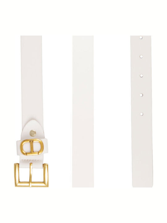 Leather Women's Belt Beige