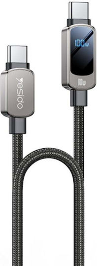 Datenkabel Type-C Zu Type-C 100w Digitalanzeige 1,2m Yesido Schwarzes