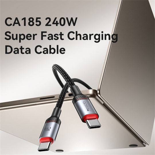 Cablu Date USB-C La USB-C 240W 480Mbps Nylon Negru Yesido