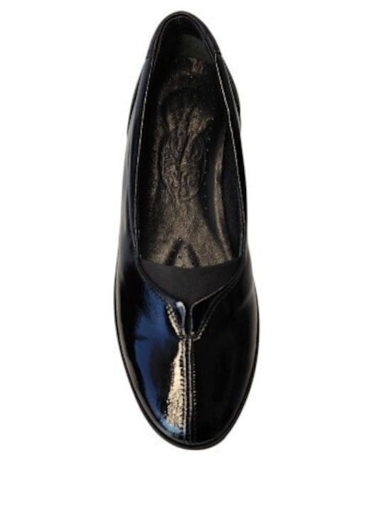 Leather Women's Ballerina Shoes in Black Colour