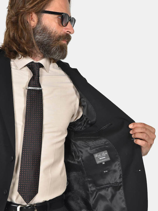 Winter Herrenanzug mit Schlanker Passform Schwarz