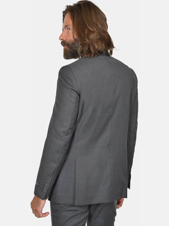 Winter Men's Suit with Slim Fit Grey