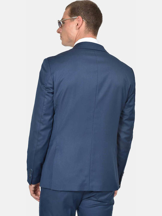 Winter Men's Suit with Slim Fit Blue