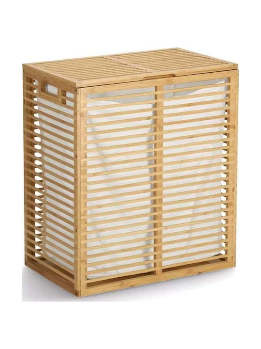 Zeller Καλάθι Απλύτων Bamboo Πτυσσόμενο με Καπάκι 53.5x33x61cm Καφέ