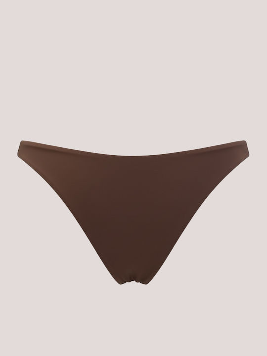 Set Bikini Dreieck Push-Up & Brasilien Unterseiten-Stil Dunkelbraun MB2205.BRAUN