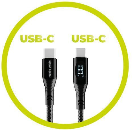 Mobile Origin USB 2.0 Cable USB-C male - USB-C 100W PD Μαύρο 1.5m