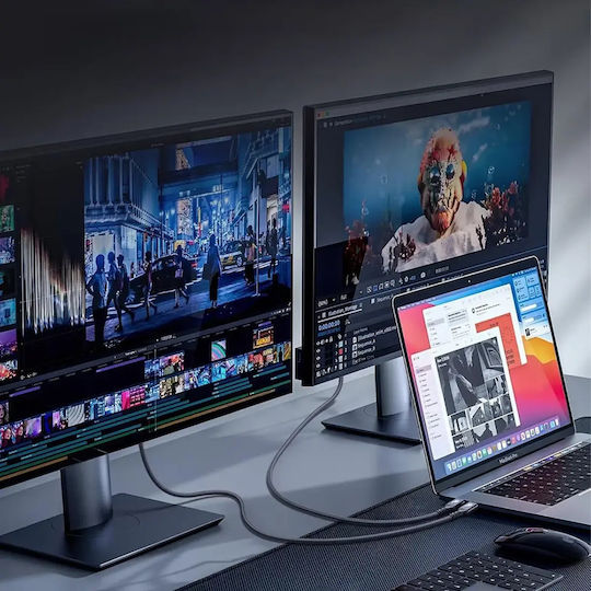 Wozinsky Video Cable USB-C male - Thunderbolt 4 240W PD Μαύρο 1.5m