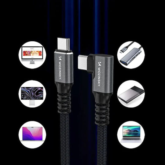 Wozinsky Video Cable USB-C male - Thunderbolt 4 240W PD Μαύρο 1.5m