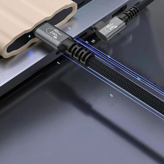 Wozinsky Video Cable USB-C male - Thunderbolt 4 240W PD Μαύρο 1.5m