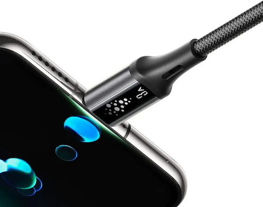 Joyroom S-A60 StarTalk Cablu USB 2.0 LED USB-C Masculin - USB-A 18W Negru 1.2m