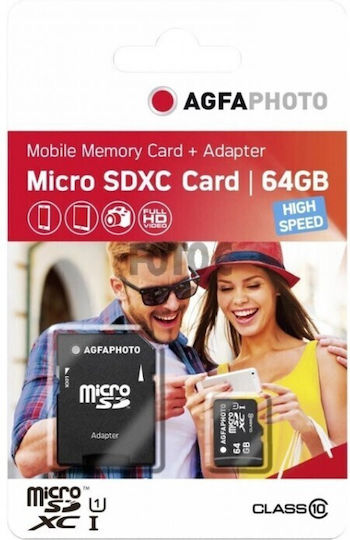 AgfaPhoto microSDXC 64GB U1 UHS-I Cu Adaptor