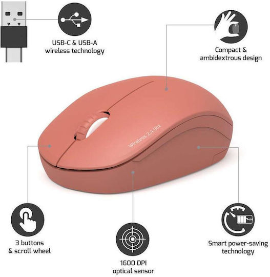 Port Designs Wireless Mouse Portocaliu