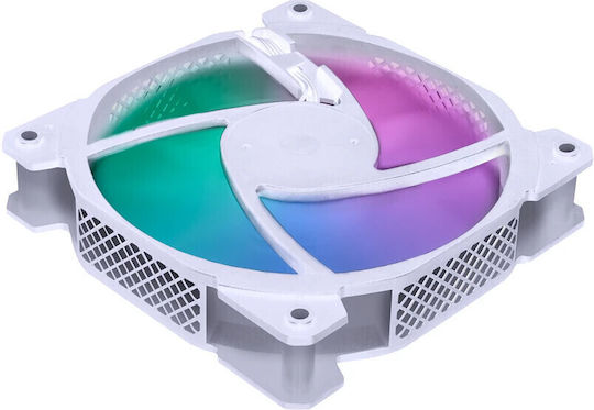 1STPLAYER F1 Bulk Ventilator Pentru Carcasă 120mm (1100rpm / 41.9cfm) cu Iluminare RGB și Conexiune 3-Pin Alb