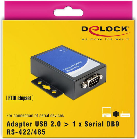 DeLock Μετατροπέας Serial male σε USB-B female 1τμχ 87585