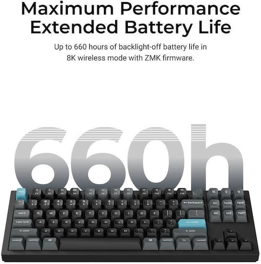 Keychron Q3 Ultra 8K Q3U-M1 Безжична Гейминг Механична Клавиатура Tenkeyless с Keychron Silk POM Червени Суичове и RGB Осветление (Английски US)