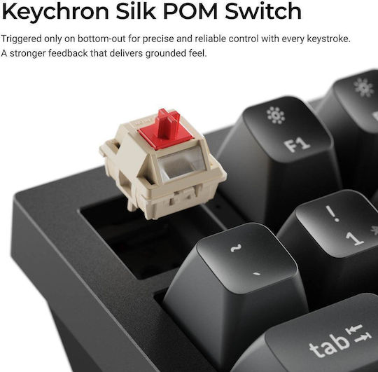 Keychron Q1 Ultra 8K Q1U-M1 Wireless Gaming Mechanical Keyboard 75% with Keychron Silk POM Red Switches and RGB Lighting (English US)