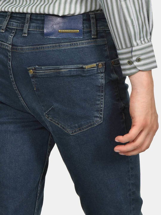 Herren Jeanshose Elastisches Slim Anwendung Marineblau