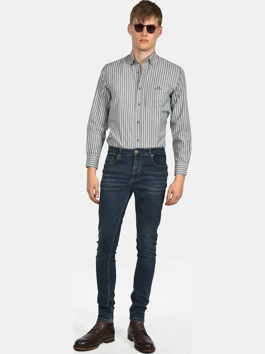 Herren Jeanshose Elastisches Slim Anwendung Marineblau