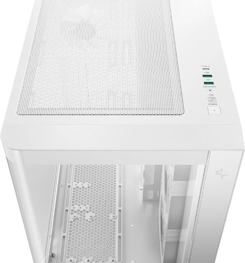 Deepcool CG530U 4F Gaming Midi Tower Кутия За Компютър Със Страничен Прозорец И ARGB Осветление Бяла