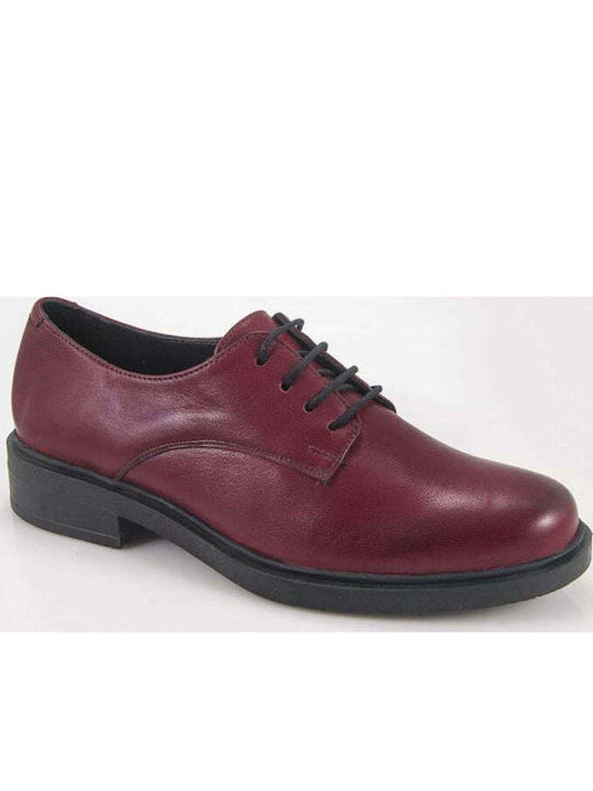 Leather Women's Oxfords In Burgundy Colour