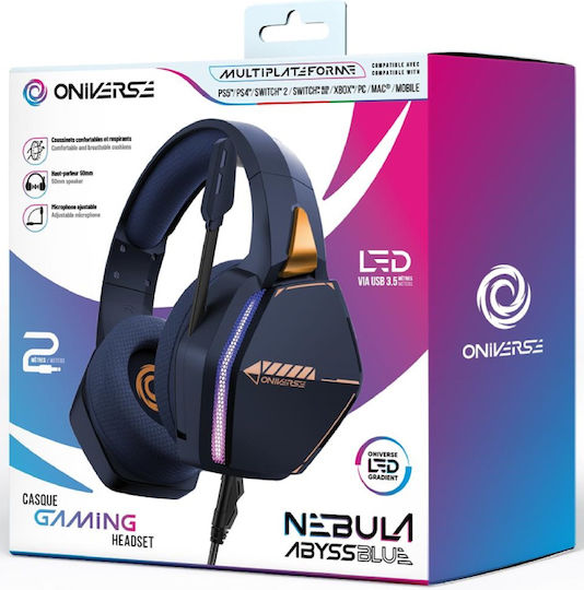 Oniverse Nebula Over Ear Гейминг Слушалки с Връзка 3,5 мм Abysse Сини за PS5