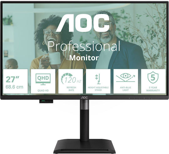 AOC Q27P4CV Monitor 27" QHD 2560x1440 with 4ms GTG Response Time