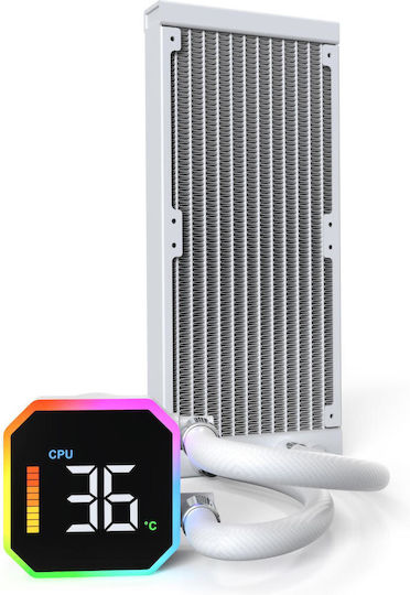 Montech HYPERFLOW DIGITAL 240 Υδρόψυξη AIO CPU με 2 Ανεμιστήρες 120mm και RGB Φωτισμό Λευκή