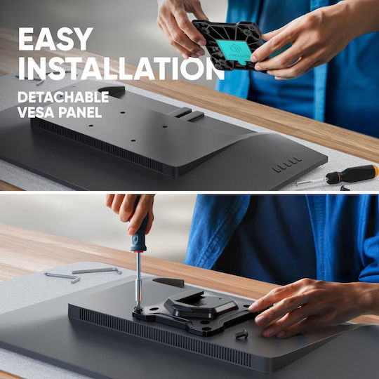 Onkron Stand Desk Mounted for 3 Monitors up to 32" with Arm (G280-B)