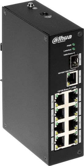 Dahua PFS3110-8ET-96 v2 Неуправляем L2 Суич с 8 Ethernet порта
