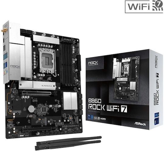 ASRock B860 Rock Wi-Fi Motherboard ATX with Intel 1851 Socket 90-MXBUA0-A0UAYZ