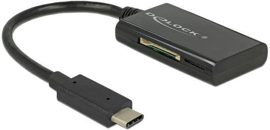 DeLock Card Reader USB 2.0 Type-C για SD/microSD/MemoryStick/CompactFlash/xD