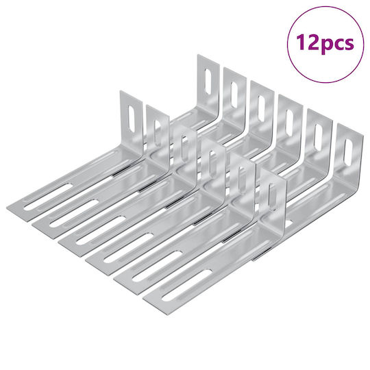 Vidaxl Arm Folding Monochrome 12 Pieces Silver Iron