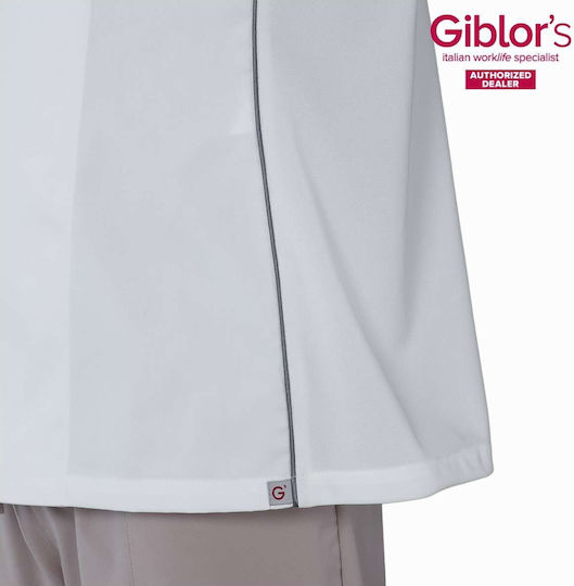 Giblor's Kochjacken 100% Baumwolle Weiß mit Langärmelig