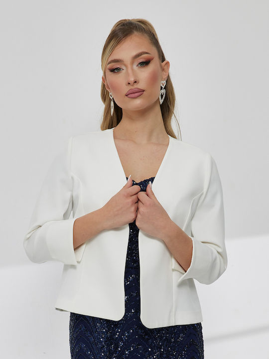 RichgirlBoudoir Kurzes Damen Blazer Weiß