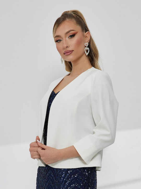 RichgirlBoudoir Kurzes Damen Blazer Weiß