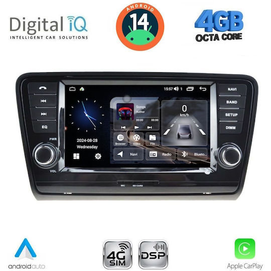 Digital IQ Car Audio System for Skoda Octavia 2013-2021 Bluetooth USB WiFi GPS Apple CarPlay Android Auto with 8" Touch Screen