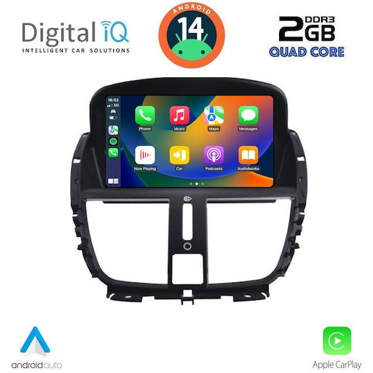 Digital IQ Car Audio System for Peugeot 207 2007-2016 (Bluetooth/USB/WiFi/GPS/Android Auto) with 7" Touch Screen