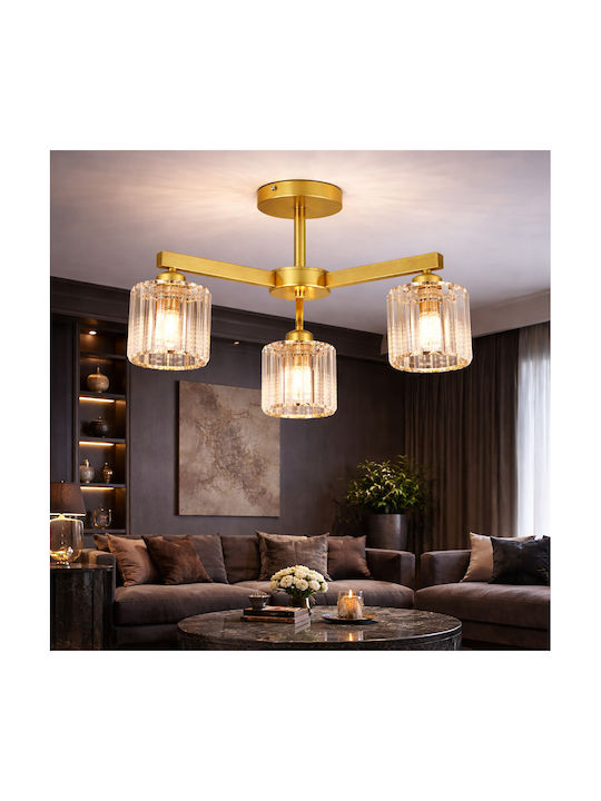 Alista Home Ceiling Light Gold with Crystals for E27 Socket
