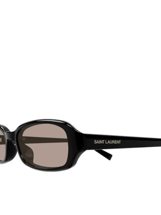 Ysl Unisex Ochelari De Soare Cu Ramă Neagră Din Plastic Și Lentile Roz