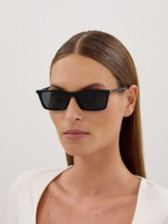 Ysl Unisex Sunglasses with Black Horn-Rimmed Frame and Black Lens SL 890 BETTY THIN 001